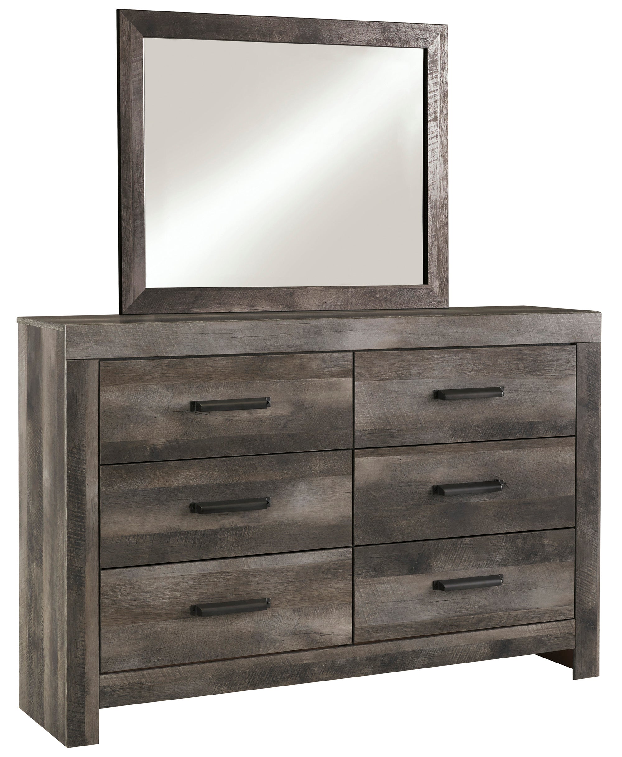 Wynnlow King Panel Bed with Mirrored Dresser