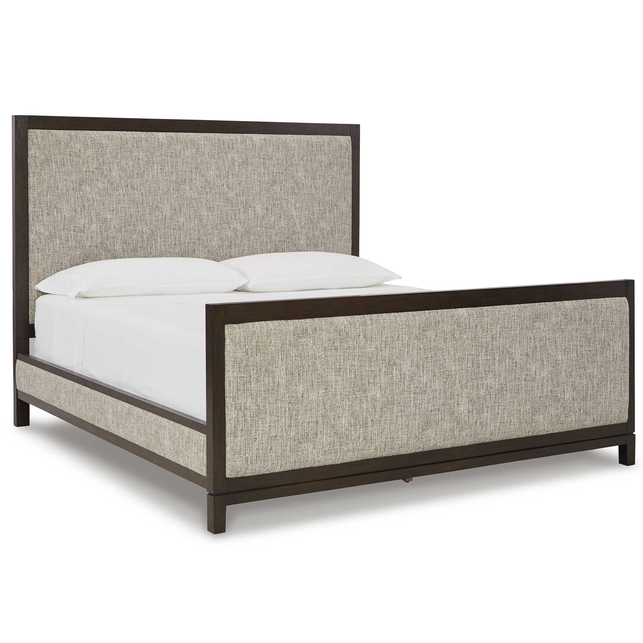 Burkhaus King Upholstered Bed with Mirrored Dresser