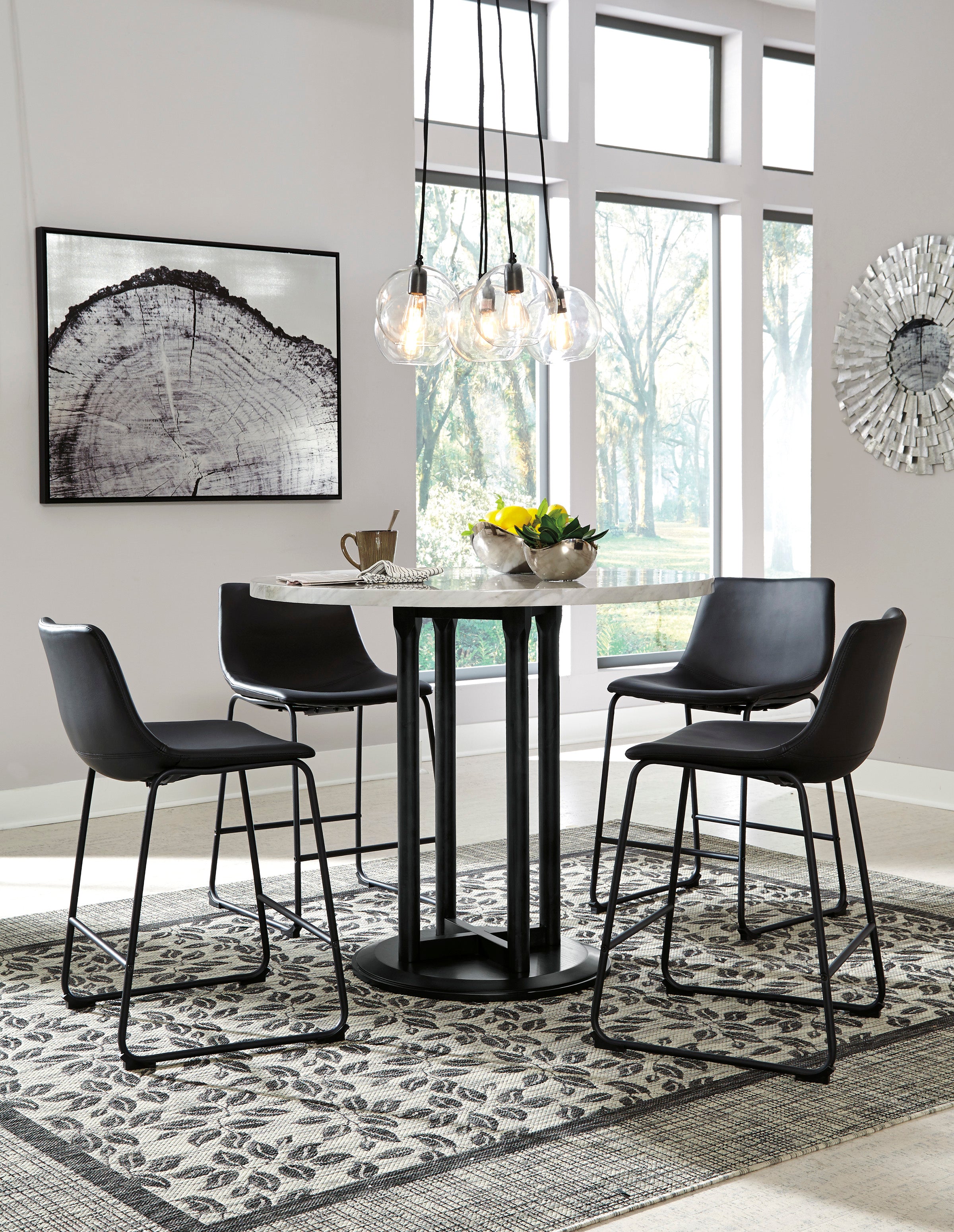 Centiar Counter Height Dining Table and 4 Barstools Set