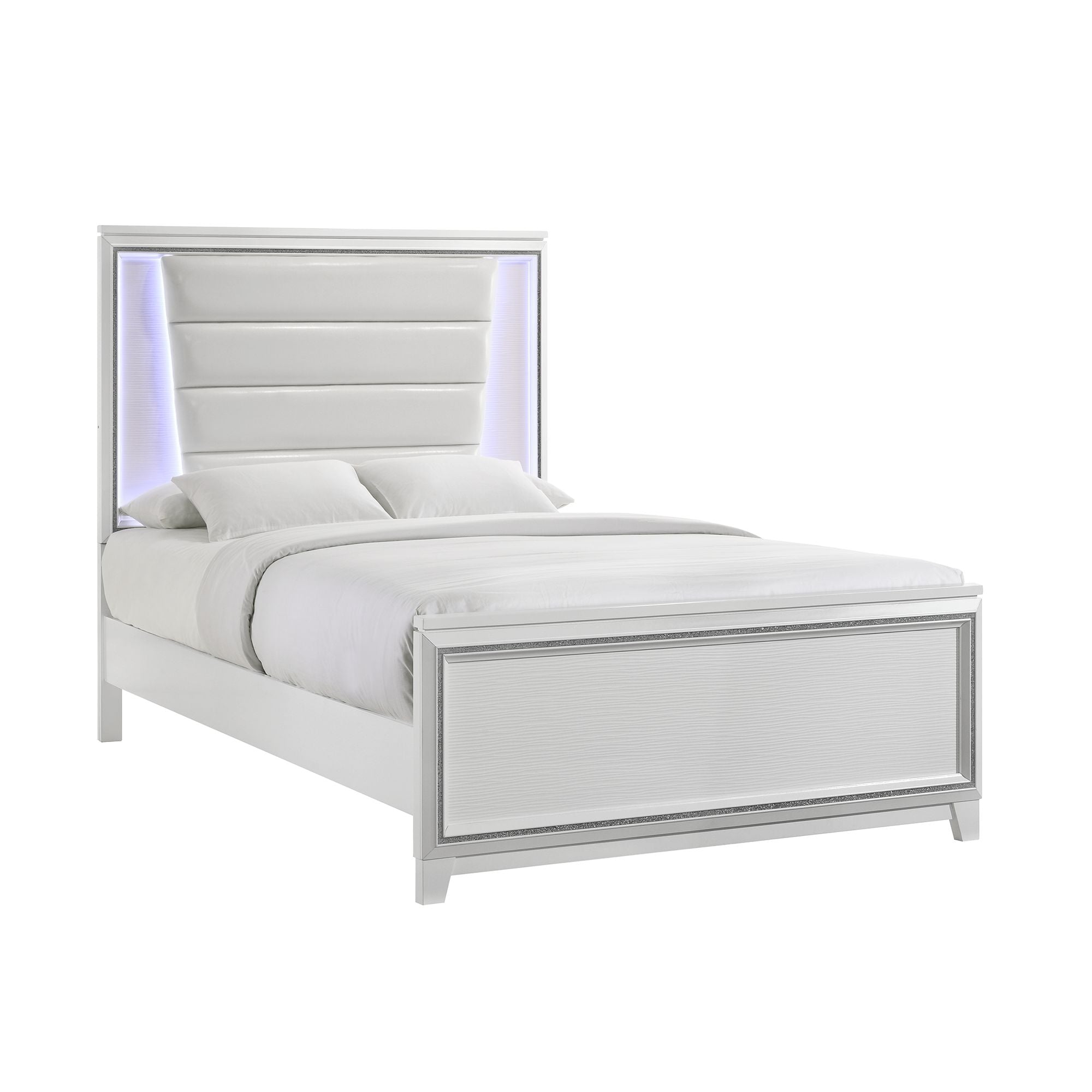 Moondance Queen Panel Bed with Mirrored Dresser