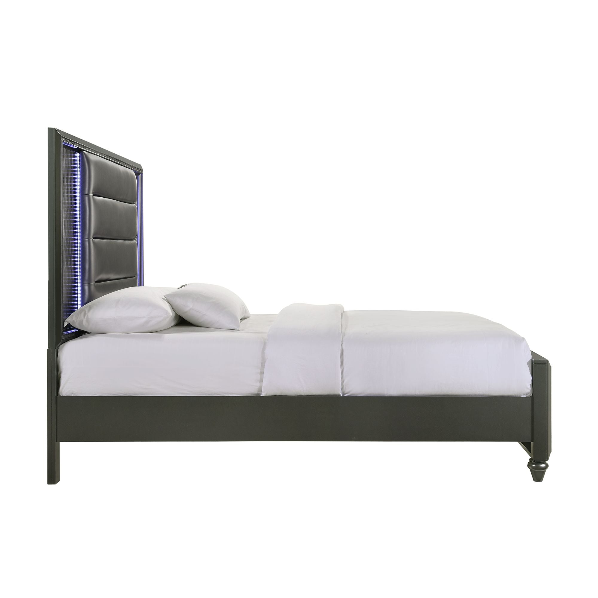 Moonstone Queen Panel Bed with Mirrored Dresser