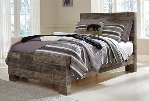 Derekson Full Gray Panel Bed