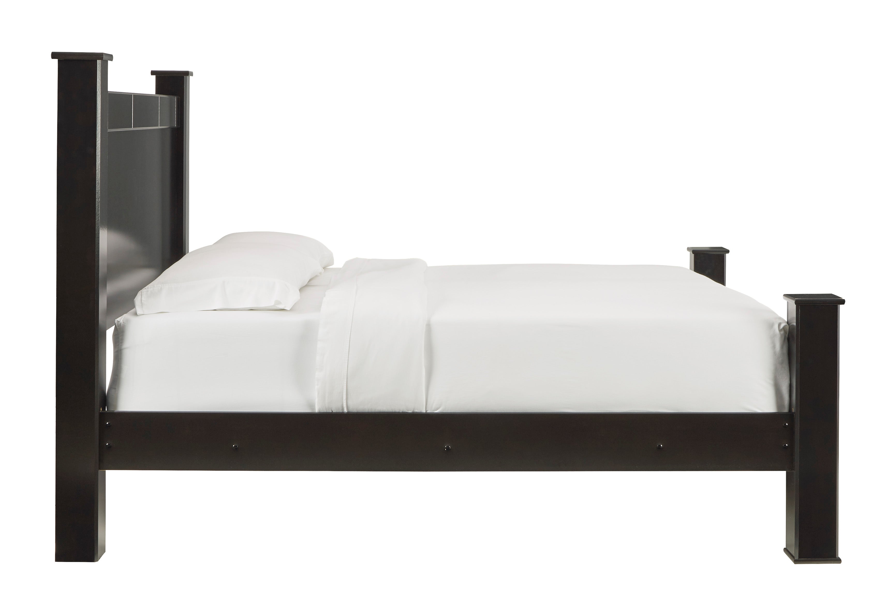 Mirlotown King Poster Bed with Mirrored Dresser