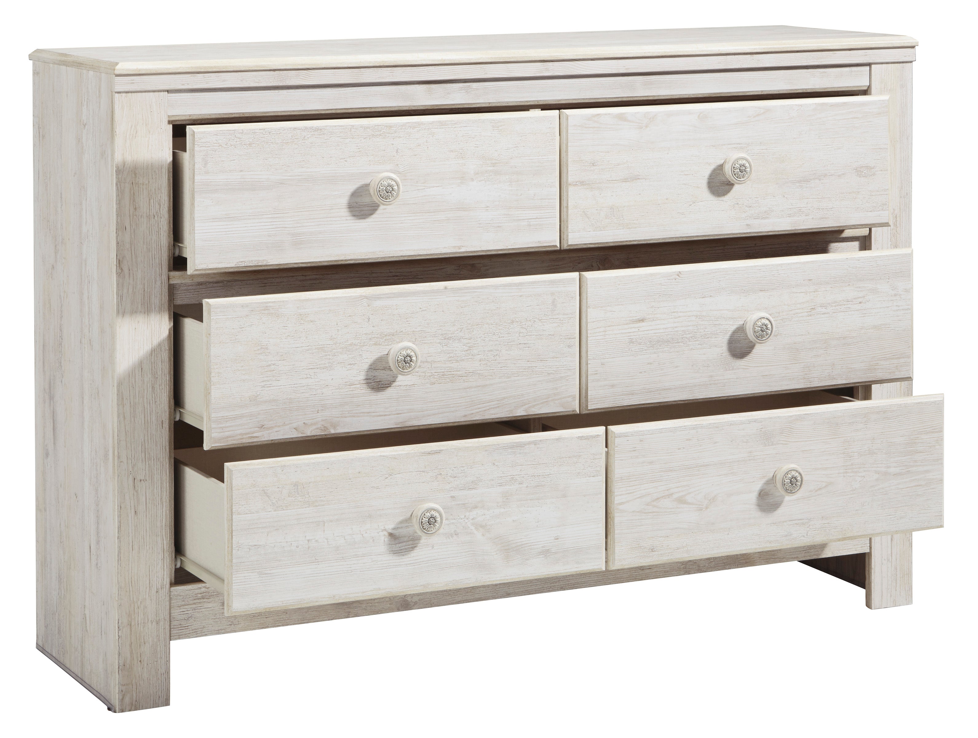 Paxberry Full Panel Bed with Mirrored Dresser