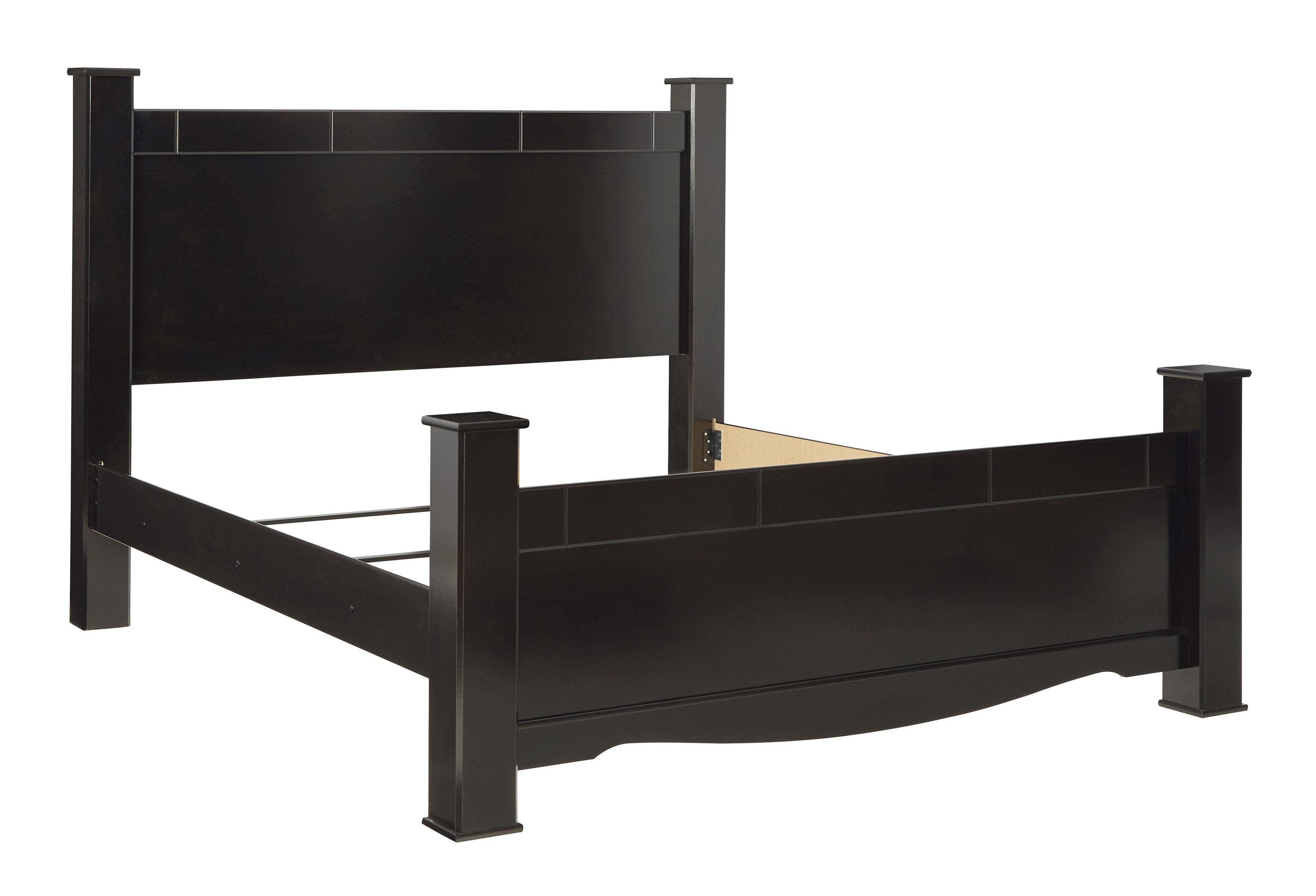 Mirlotown King Poster Bed with Mirrored Dresser
