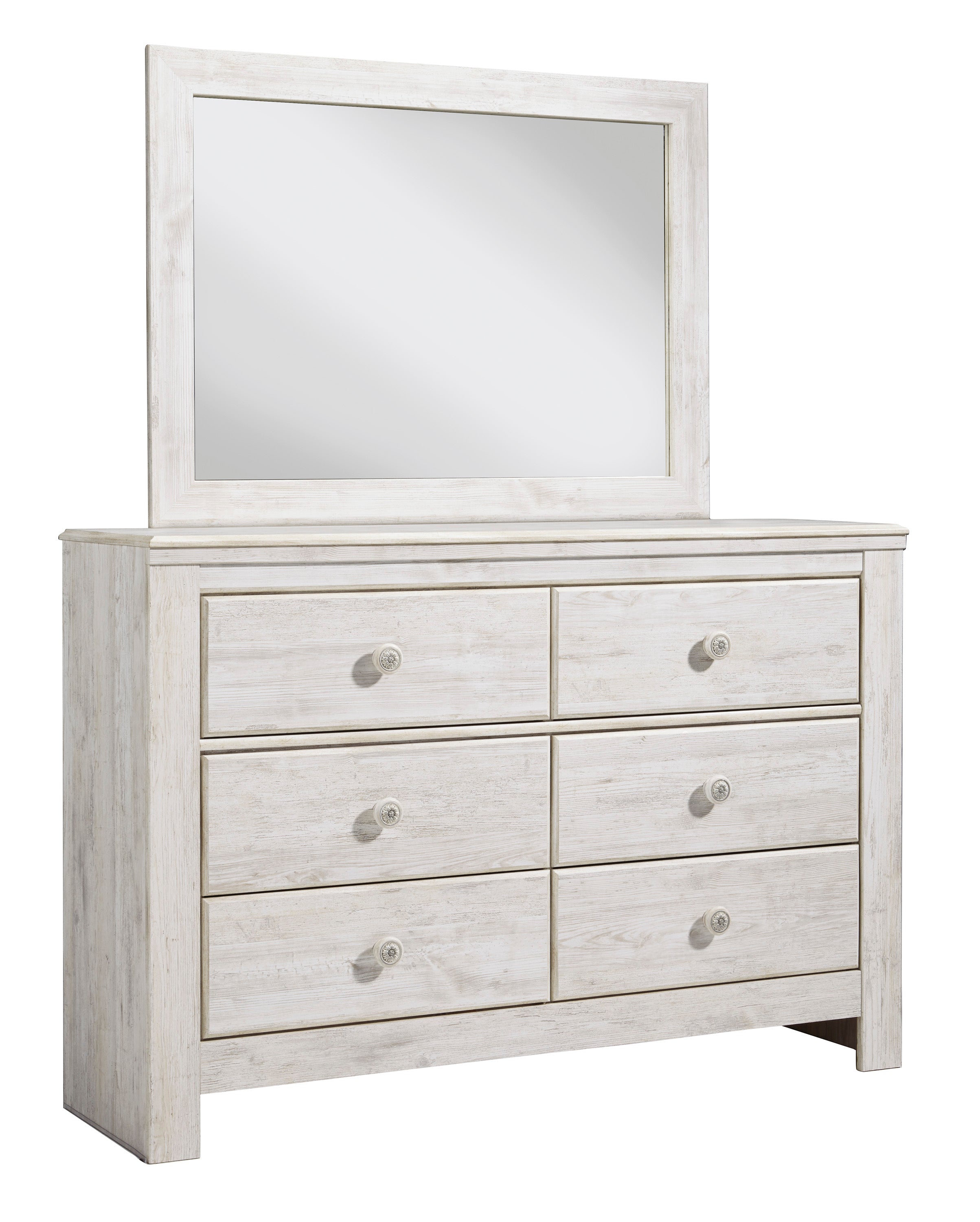 Paxberry Full Panel Bed with Mirrored Dresser