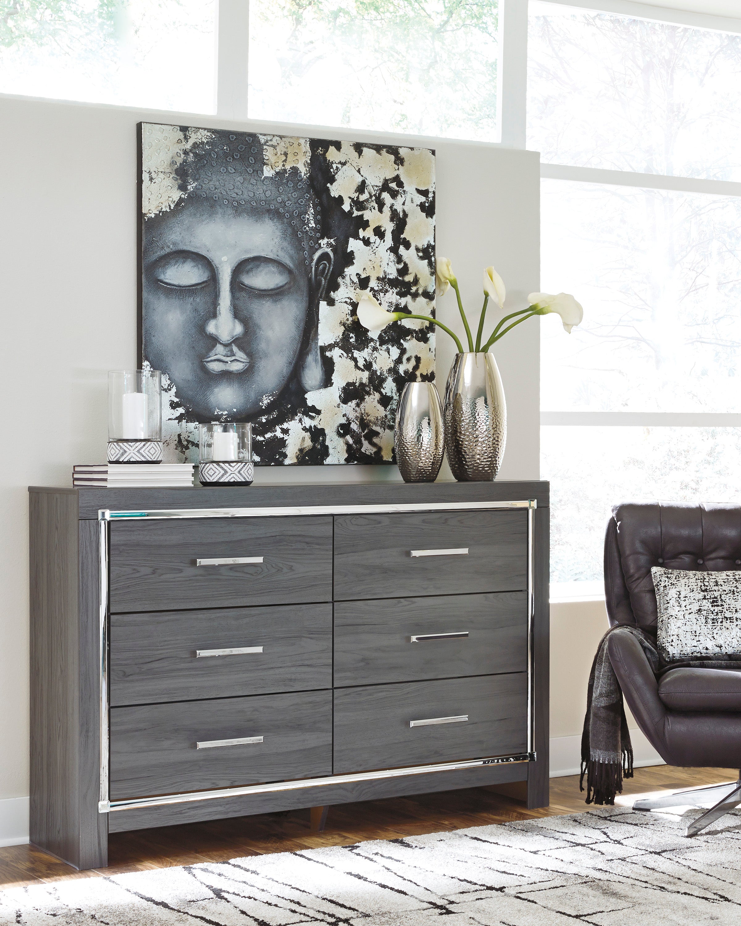 Lodanna Gray Dresser and Mirror