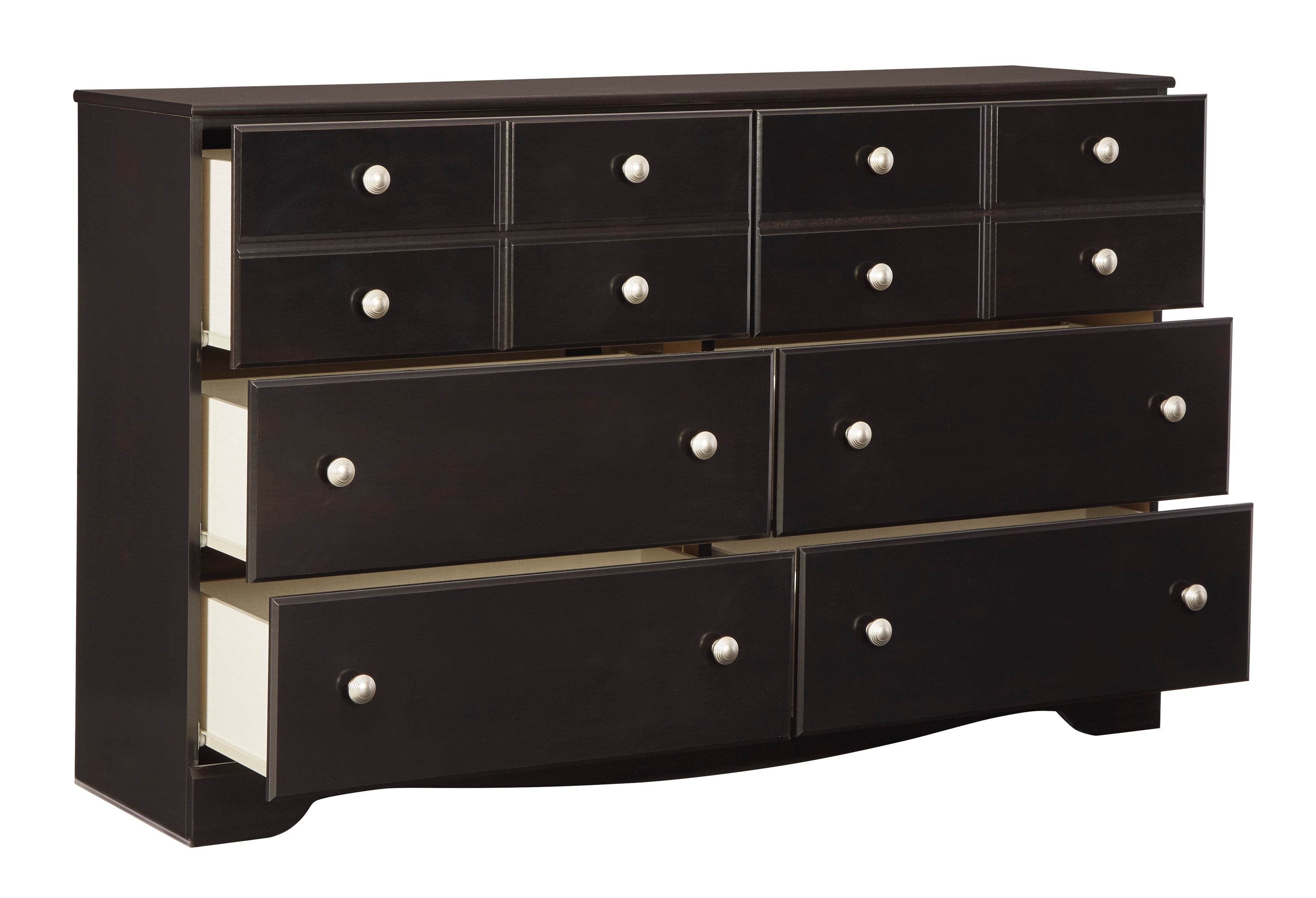 Mirlotown King Poster Bed with Mirrored Dresser