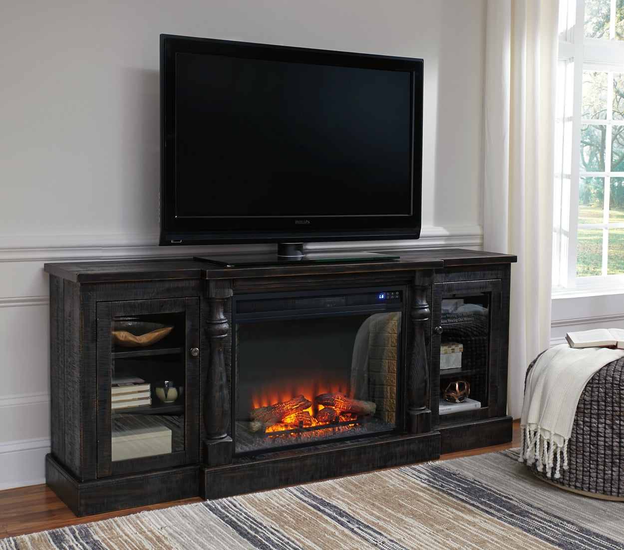 Mallacar XL TV Stand w/Fireplace Option