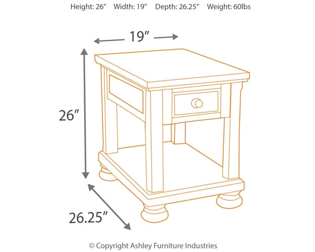 Porter Chair Side End Table