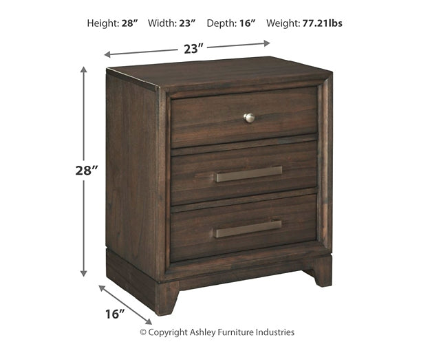 Brueban Three Drawer Night Stand