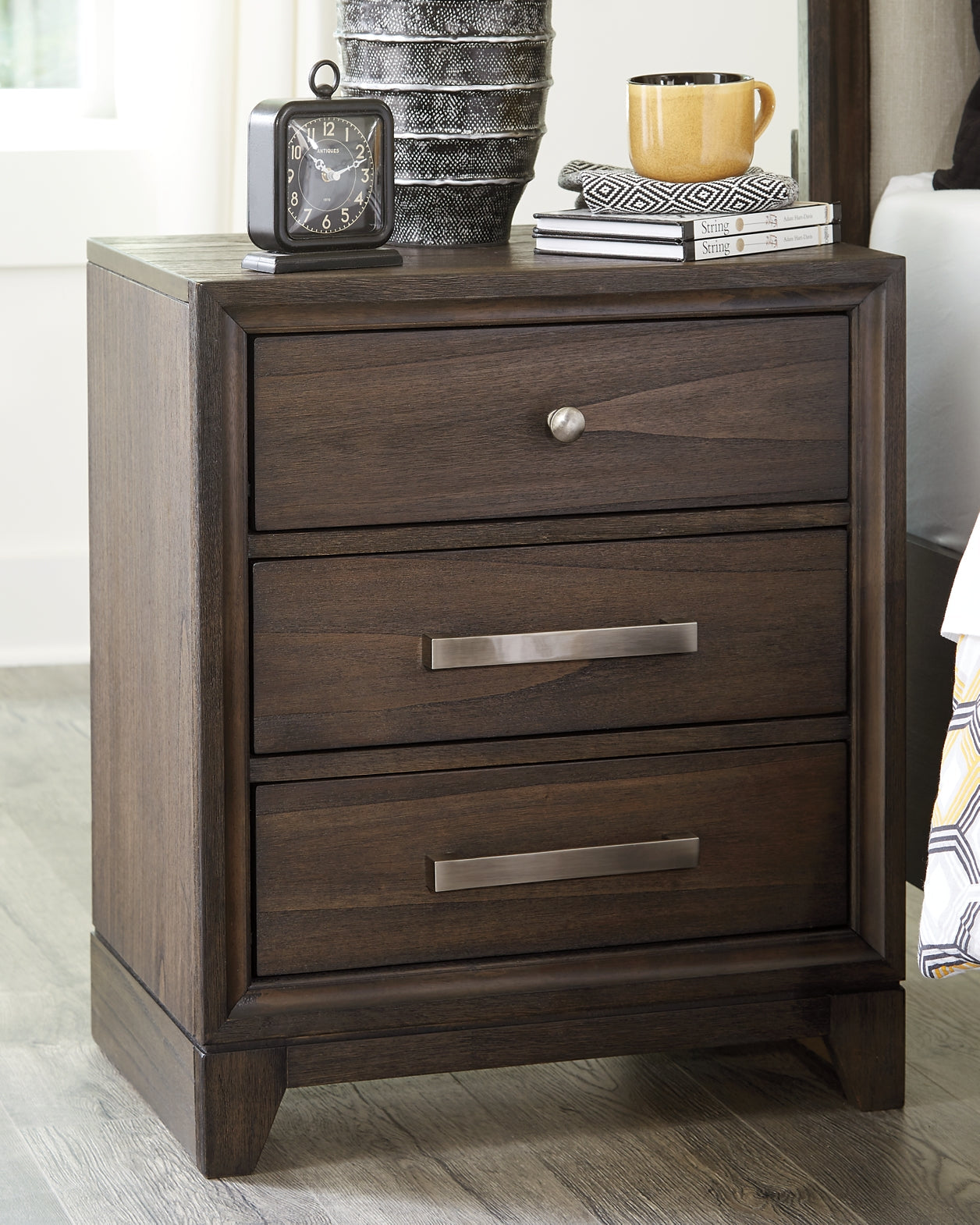 Brueban Three Drawer Night Stand