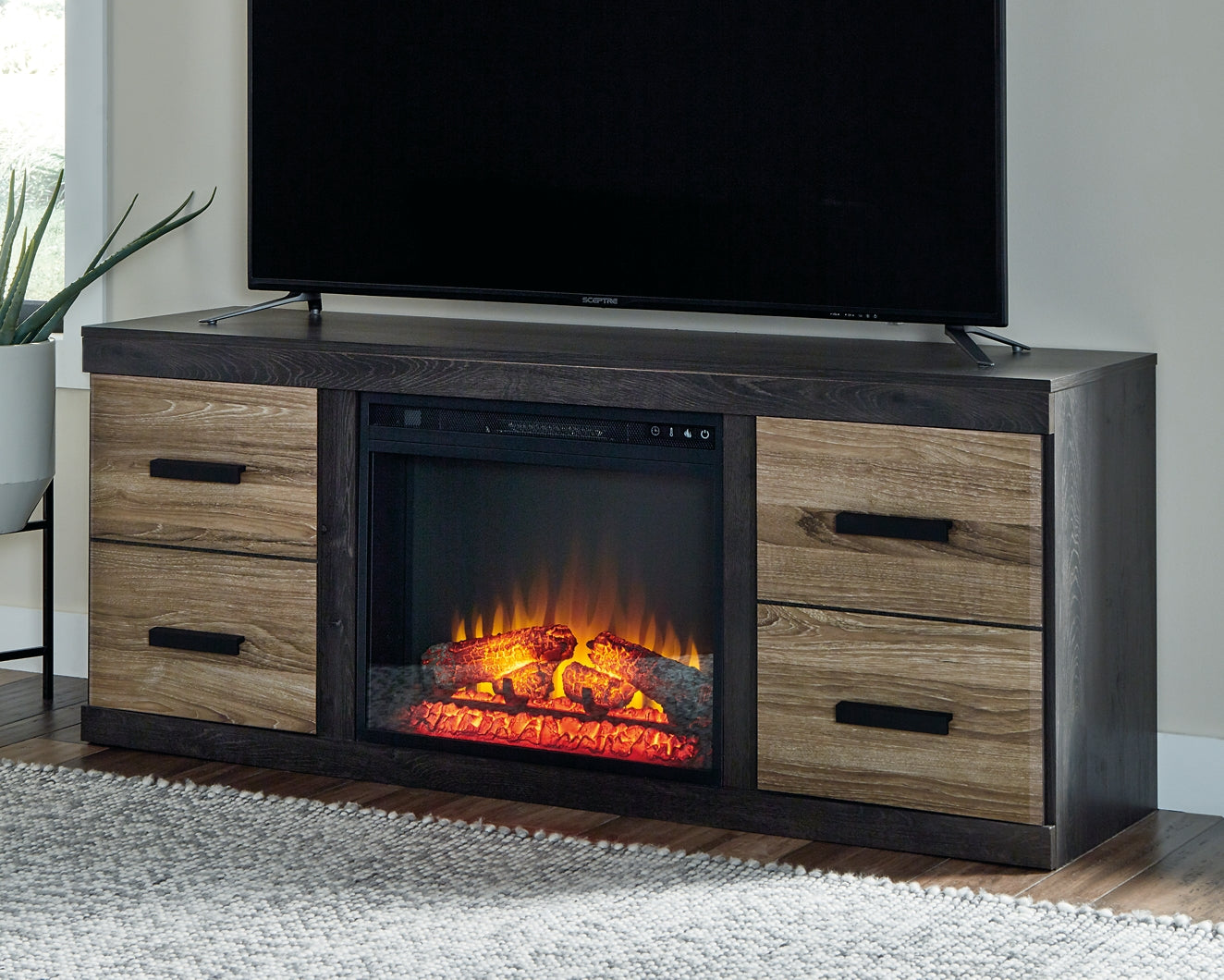 Harlinton 63" TV Stand with Electric Fireplace