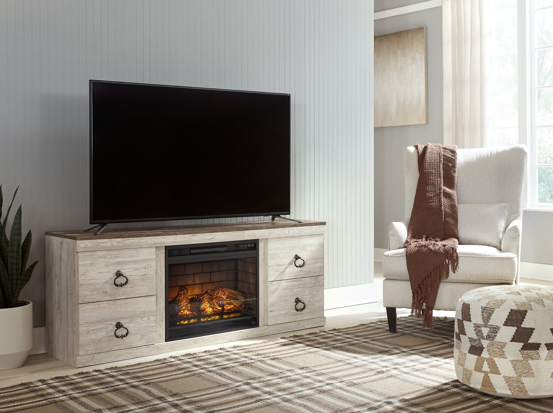 Willowton 60" TV Stand with Electric Fireplace