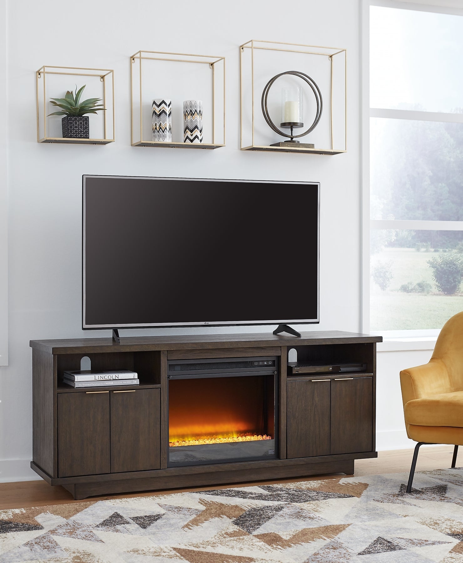 Brazburn 66" TV Stand with Electric Fireplace