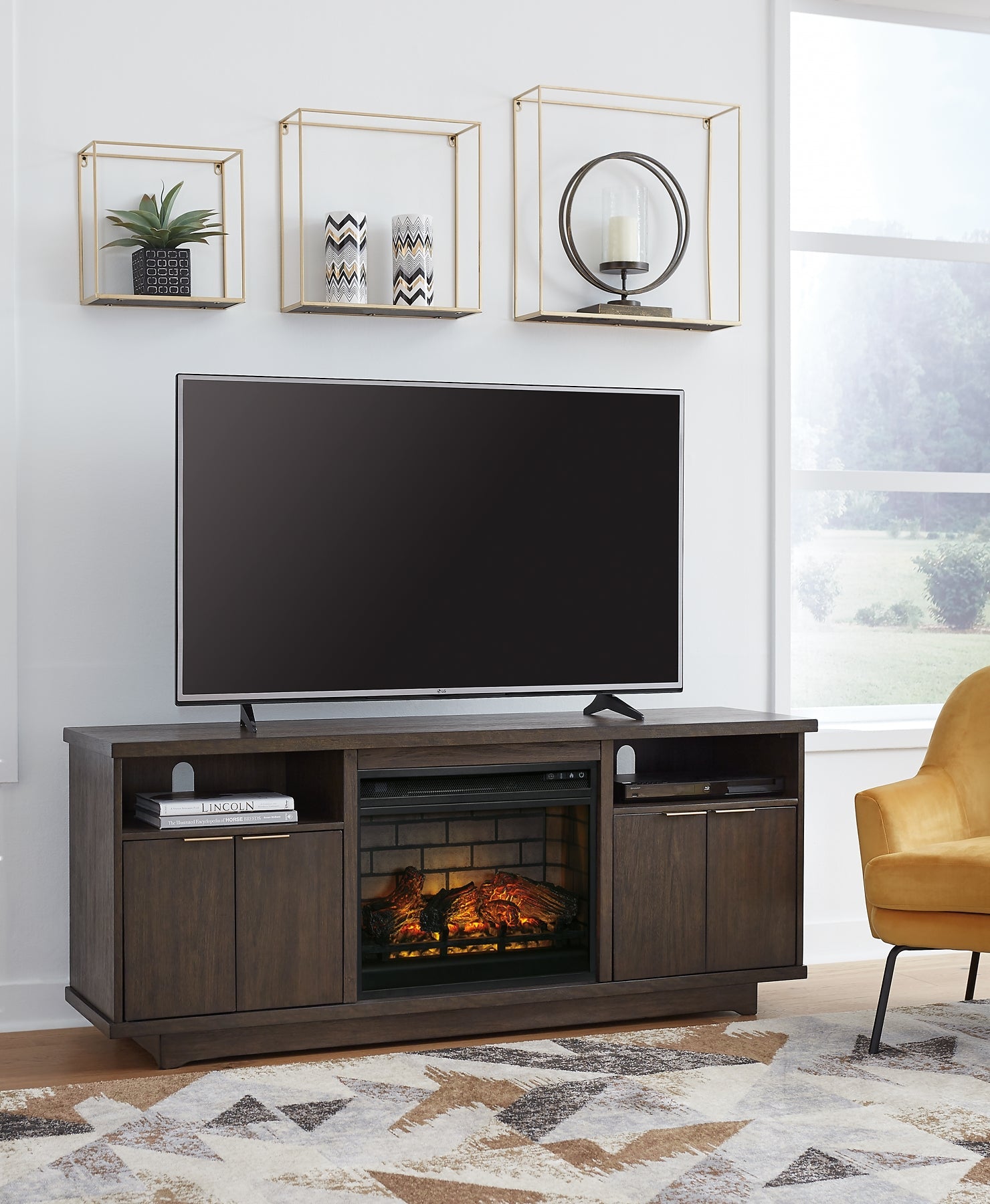 Brazburn 66" TV Stand with Electric Fireplace