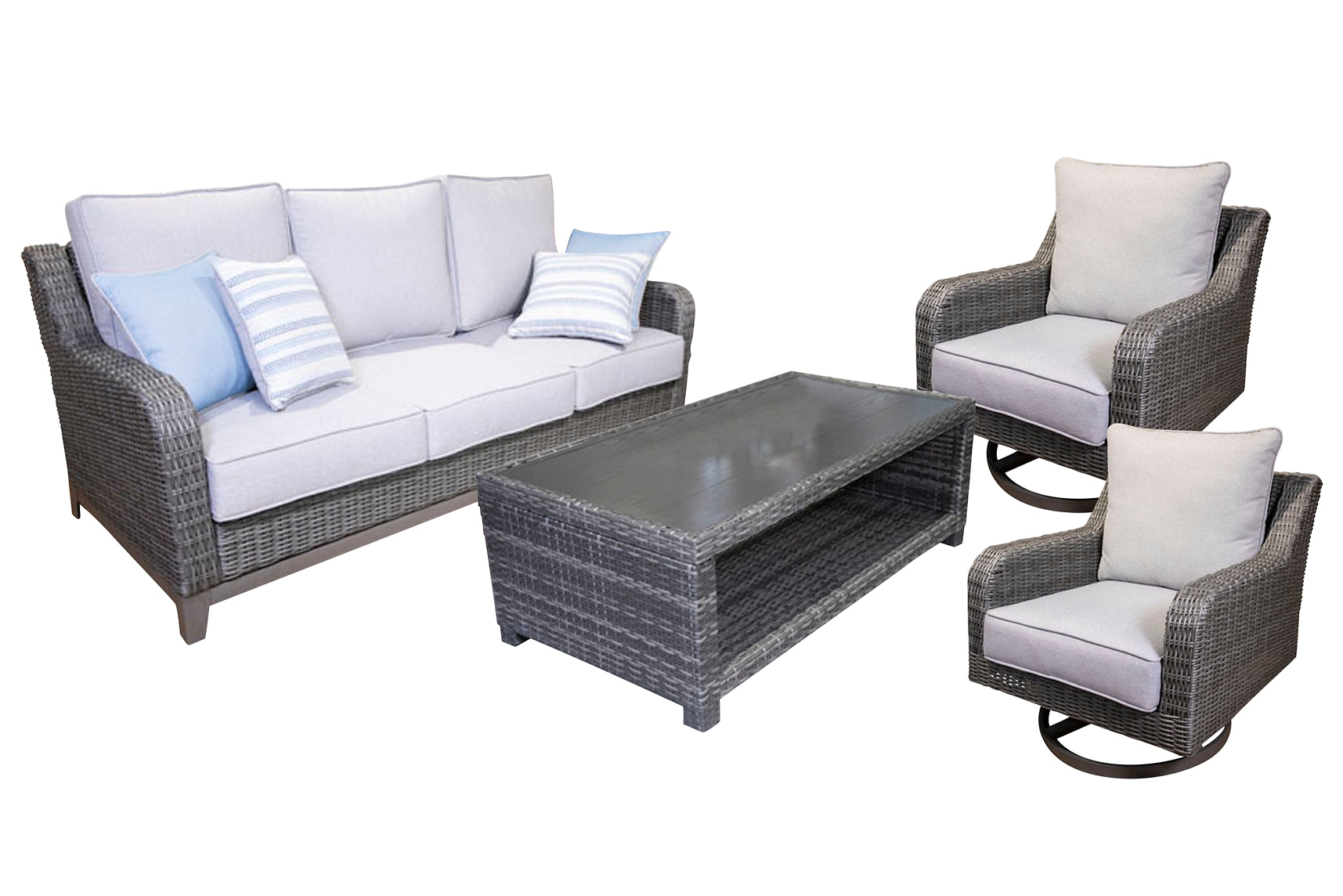 Elite Park Outdoor Sofa and 2 Chairs with Coffee Table