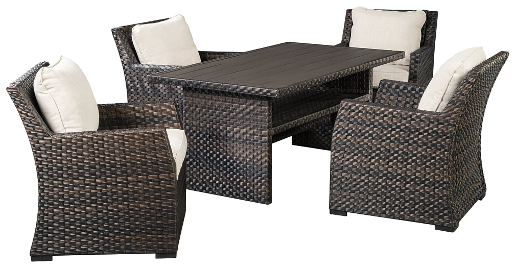 Paradise Trail Outdoor Loveseat and 2 Lounge Chairs with Fire Pit Table