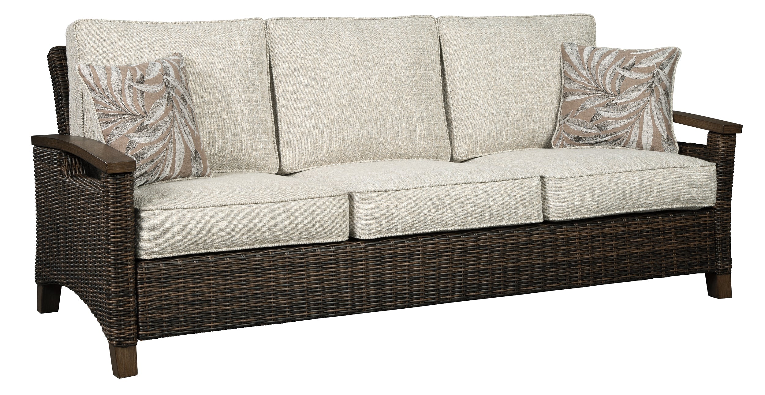 Paradise Trail Outdoor Sofa and 2 Lounge Chairs with Fire Pit Table