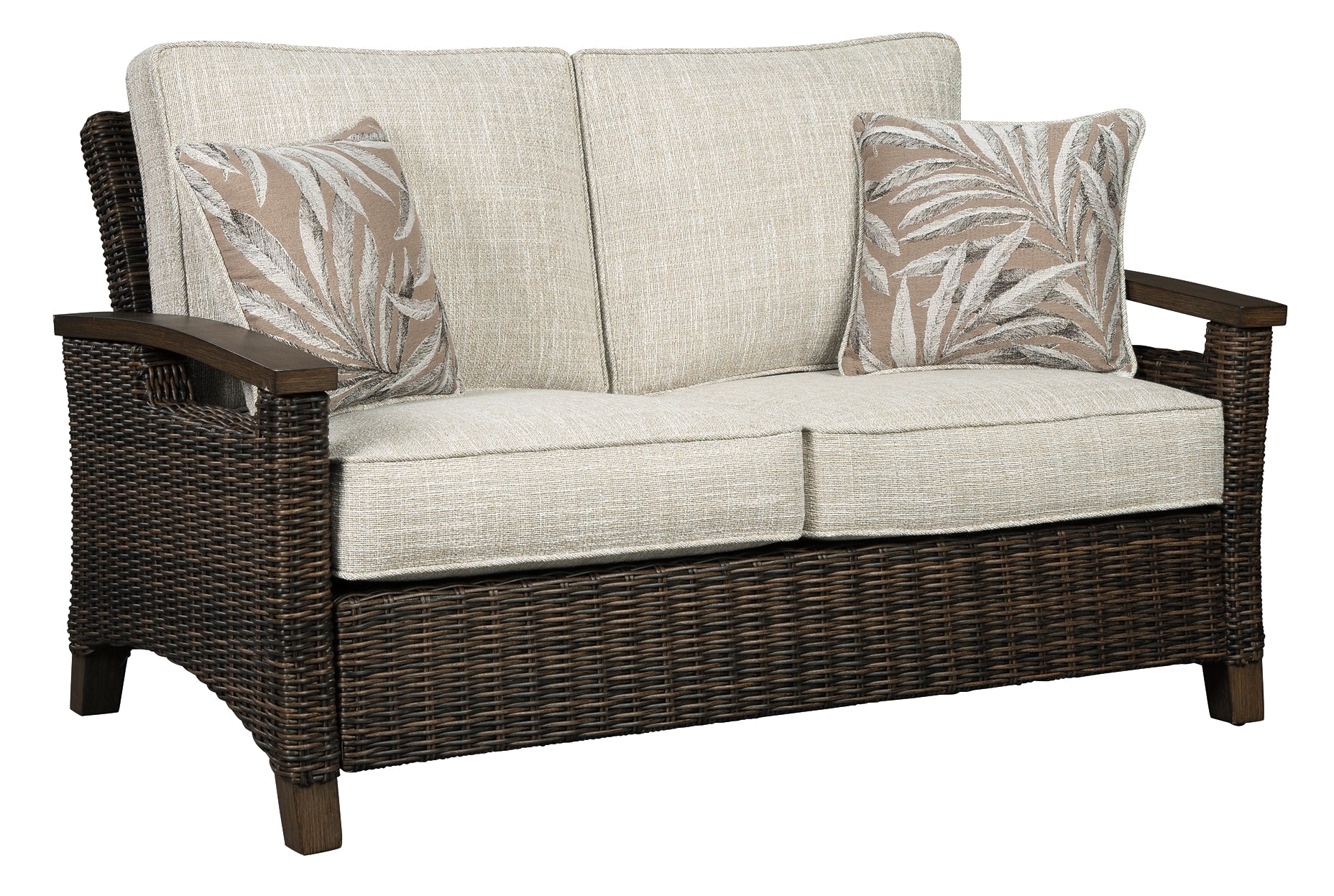 Paradise Trail Outdoor Loveseat and 2 Lounge Chairs with Fire Pit Table