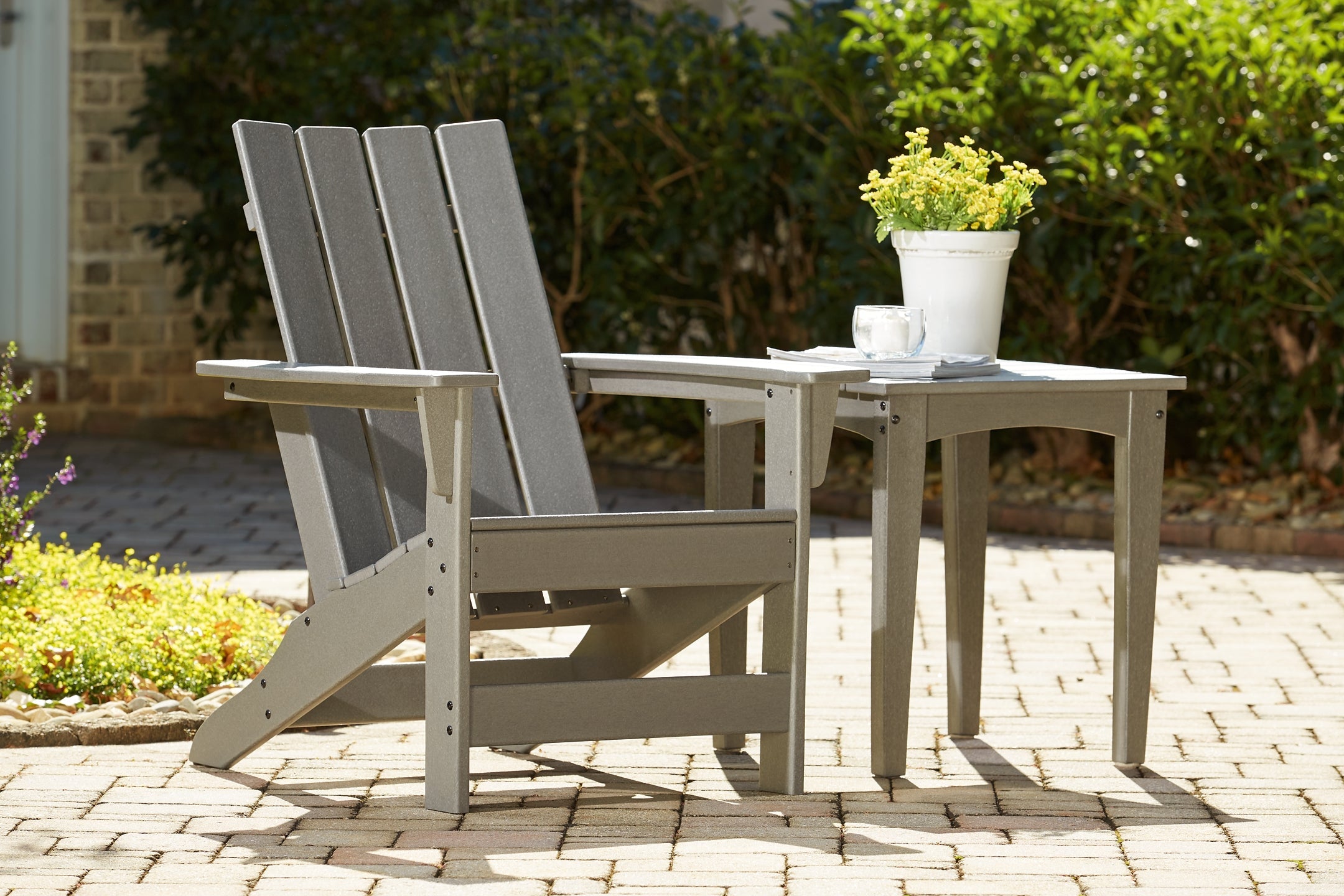 Visola Outdoor Adirondack Chair and End Table