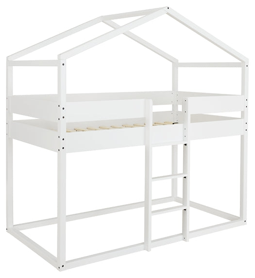 Flannibrook Twin over Twin House Loft Bed