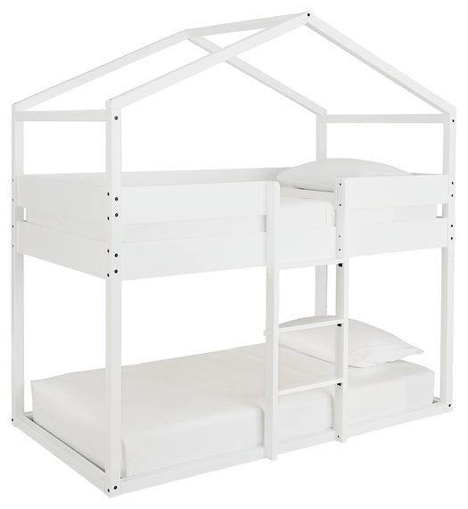 Flannibrook Twin over Twin House Loft Bed