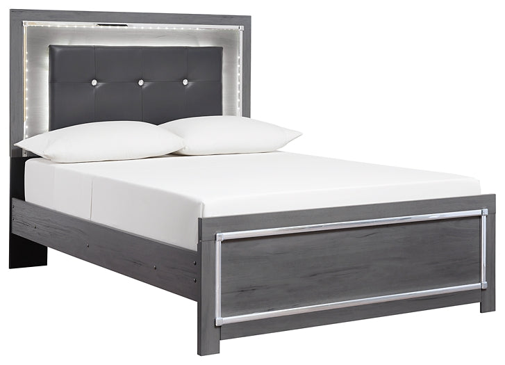 Lodanna Full Panel Bed with Mirrored Dresser