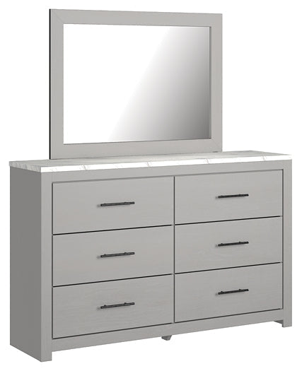 Cottonburg King Panel Bed with Mirrored Dresser
