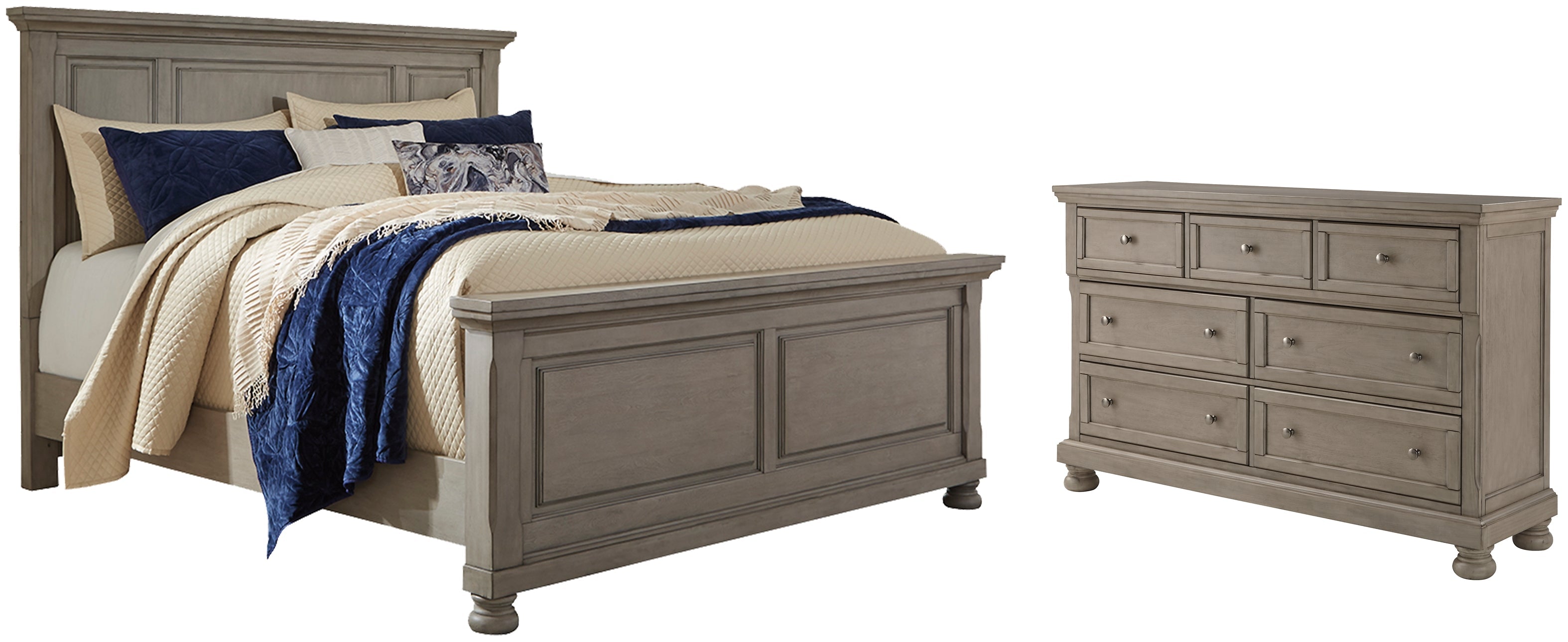 Lettner California King Panel Bed with Dresser