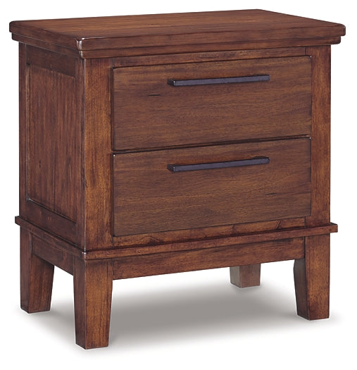 Ralene California King Upholstered Panel Bed with Mirrored Dresser and 2 Nightstands
