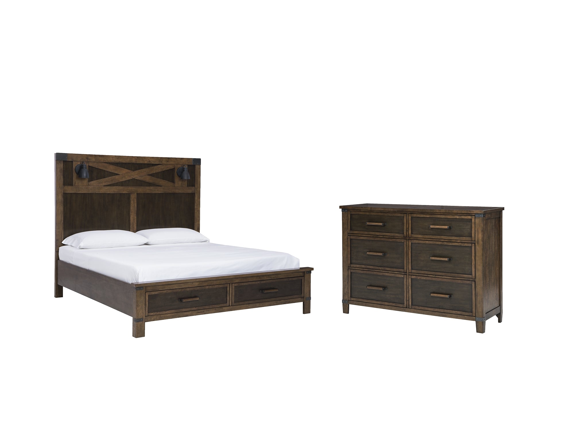 Wyattfield Queen Panel Bed with Storage with Dresser