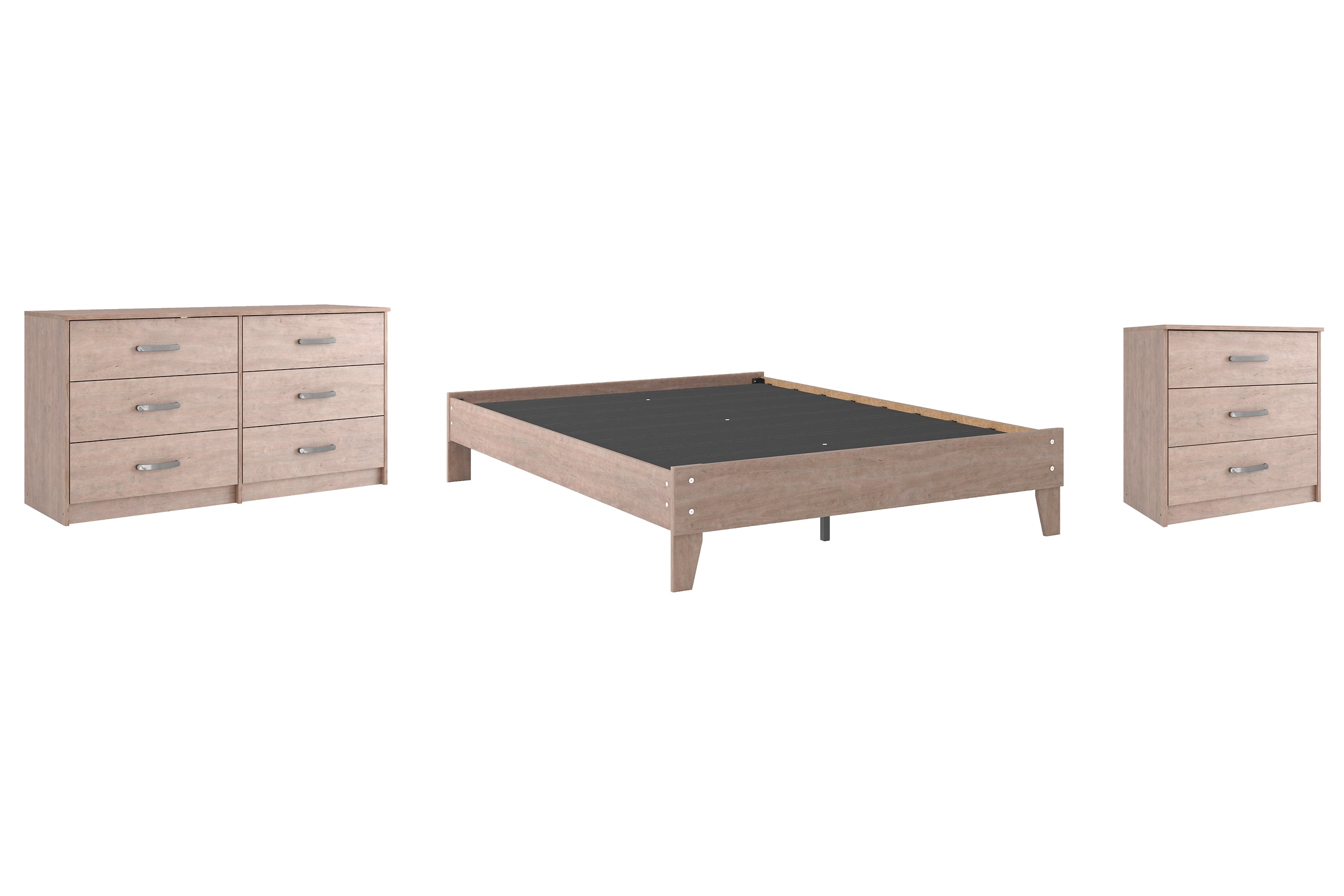 Flannia Queen Platform Bed with Dresser and Chest