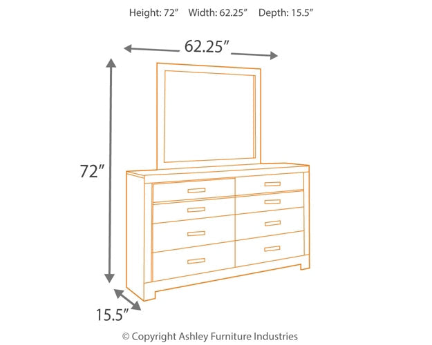 Culverbach Queen/Full Panel Headboard with Mirrored Dresser