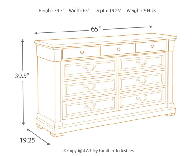 Bolanburg California King Panel Bed with Dresser