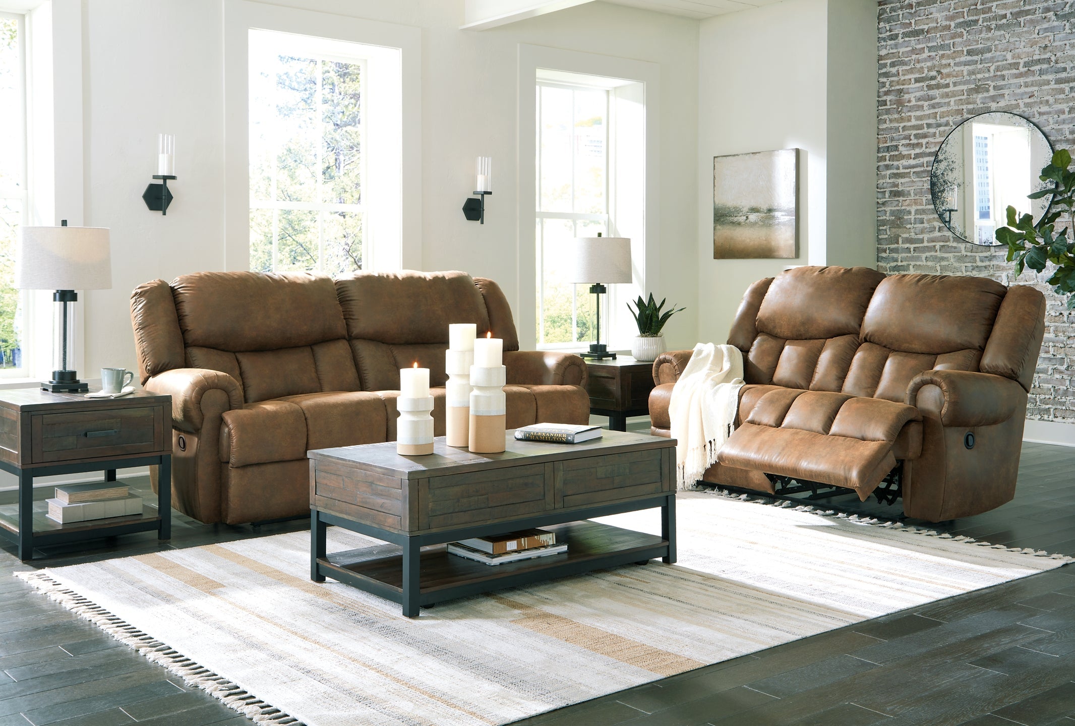 Boothbay Manual Reclining Sofa and Loveseat