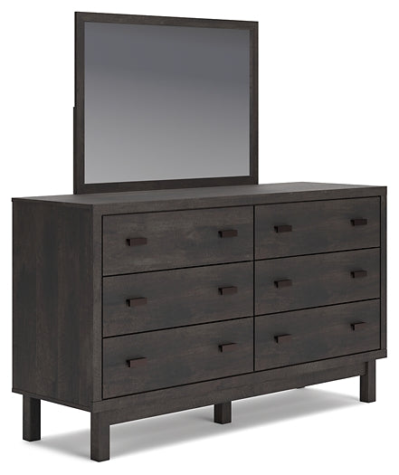 Toretto King Panel Bookcase Bed with Mirrored Dresser and 2 Nightstands
