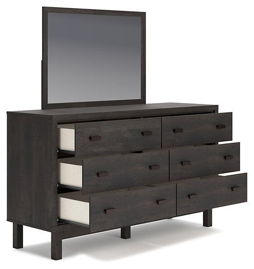 Toretto King Panel Bookcase Bed with Mirrored Dresser, Chest and 2 Nightstands