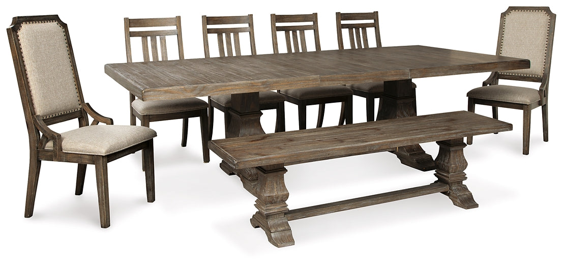 Wyndahl Dining Table and 6 Chairs and Bench