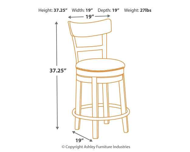 Pinnadel Counter Height Bar Stool (Set of 2)